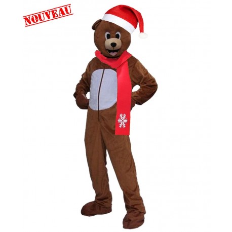 mascotte ours blanc de noel