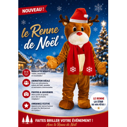 Mascotte de Renne Noël Luxe