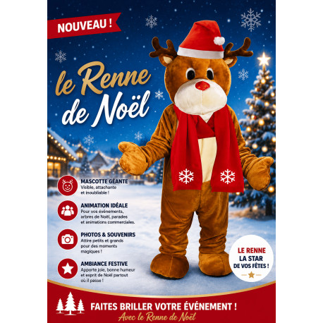 mascotte de renne noël