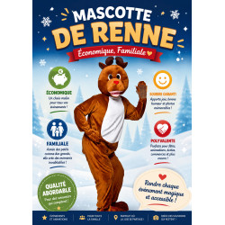 mascotte de Renne de noel