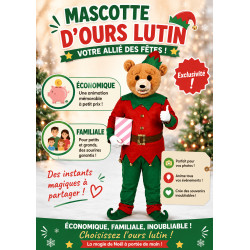 Mascotte de OURSON lutin - Elfe