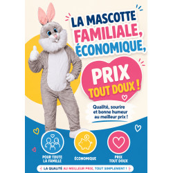 mascotte de lapin Gris