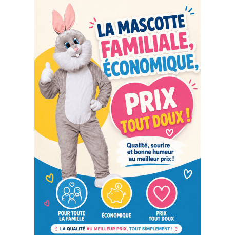 mascotte de lapin Gris