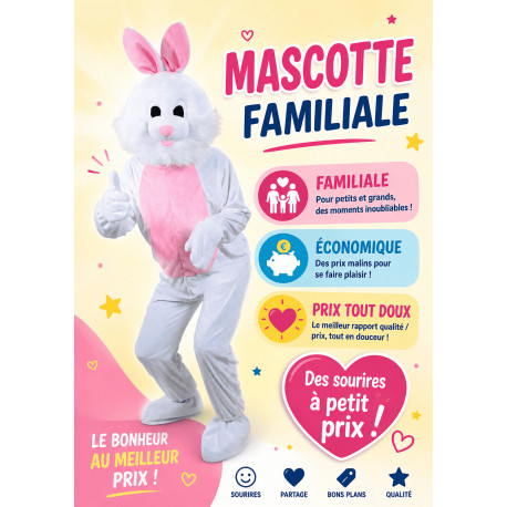 mascotte de lapin Blanc