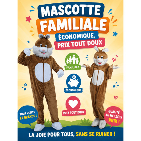 Mascotte de lapin marron
