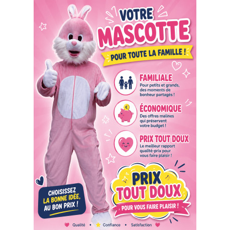 mascotte de Lapin Rose