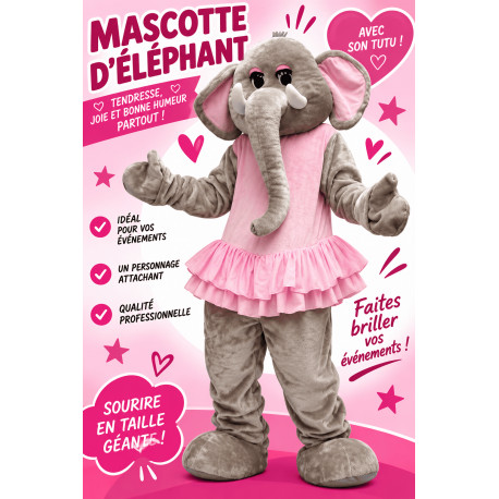 Mascotte d'Eléphant tutu