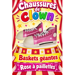 chaussure de clown géante rose