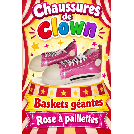 chaussure de clown géante rose