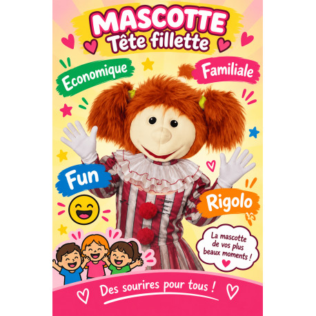 Tête de mascotte petite fille