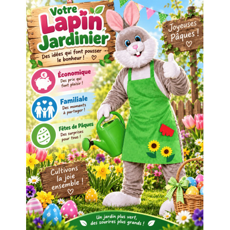 MASCOTTE LAPIN JARDINIER