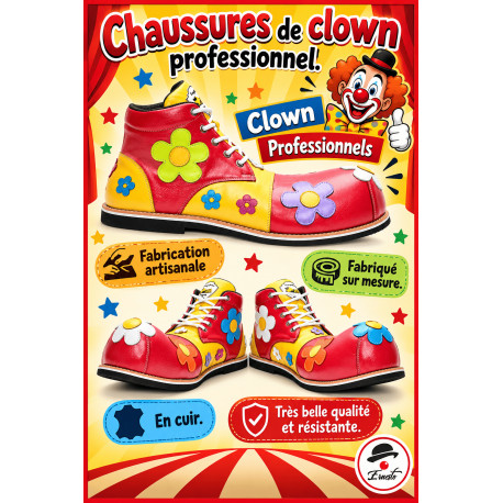 CHAUSSURES EN CUIR POUR CLOWN PROFESSIONNEL