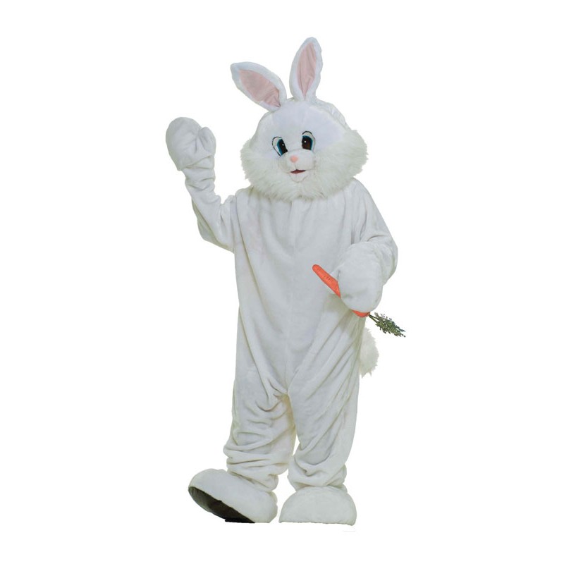 Mascotte Lapin blanc Luxe - Mascotte Discount - Fiesta and co